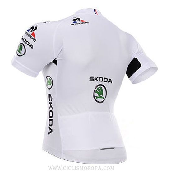 2015 Ropa Ciclismo Tour De France Blanco Mangas Corta y Culotte Corto